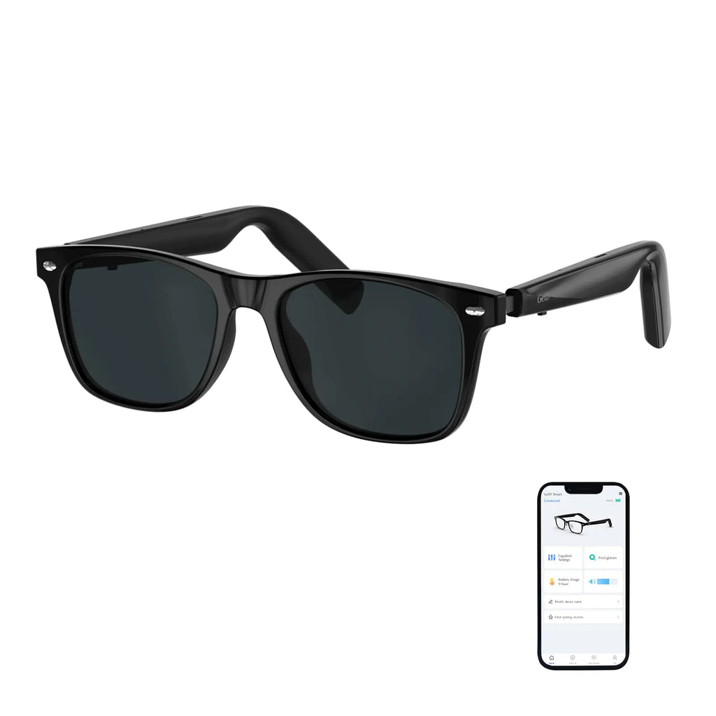 GetD Bluetooth Sunglasses for Men/Women AI Translator 11H Battery Life Polarized Lens UV Protection Voice Control Built-in Mic & Speakers Smart Eyewear for Gaming Meeting Travel