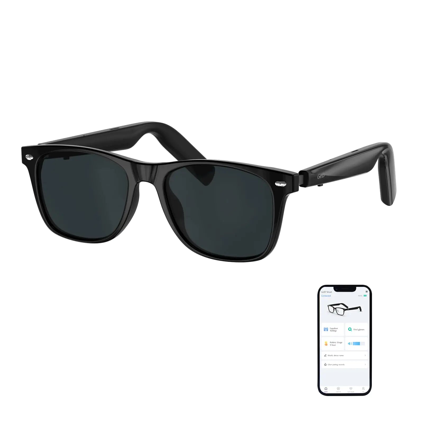 GetD Bluetooth Sunglasses for Men/Women AI Translator 11H Battery Life Polarized Lens UV Protection Voice Control Built-in Mic & Speakers Smart Eyewear for Gaming Meeting Travel