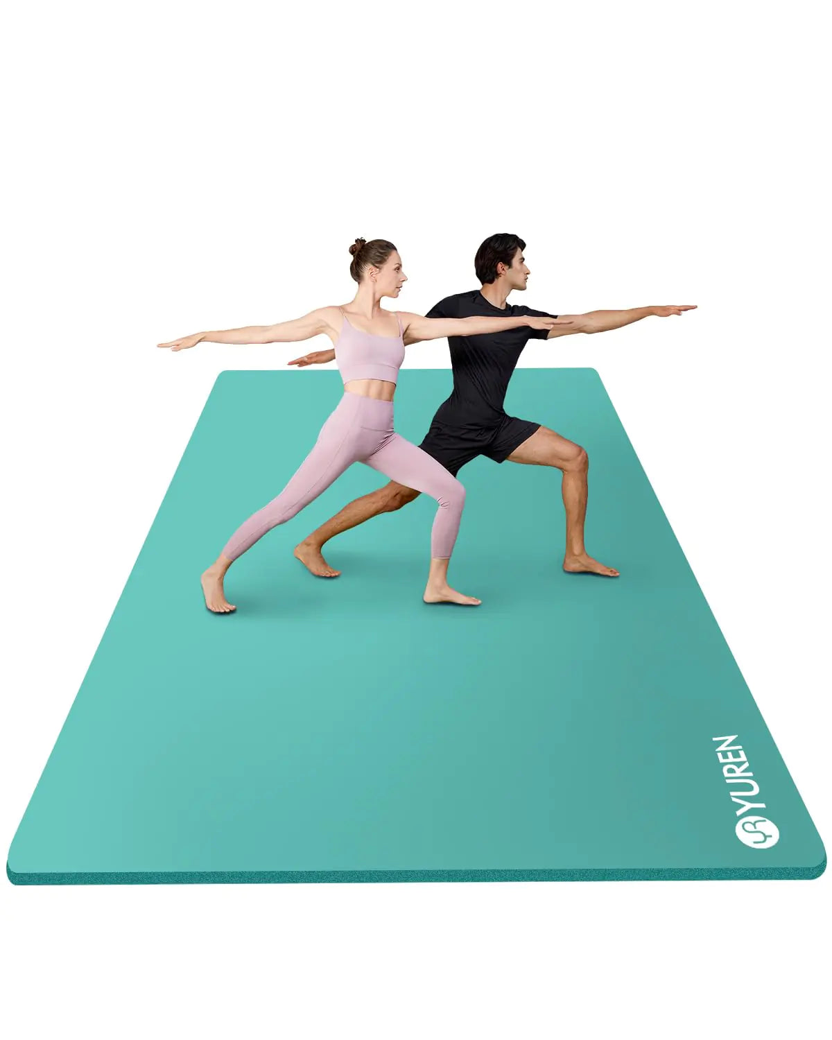 RYTMAT Large Yoga Mat 6x4 10mm Thick Exercise Mat for Men Women Extra Wide Workout Mat for Home Gym Yoga Pilates Meditation with Carrying Yoga Bag - Light blue